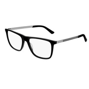 Authentic Gucci Eyeglasses GG0691O 004 Black Silver Square Frames 56MM RX-ABLE